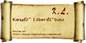 Kanyó Liberátusz névjegykártya